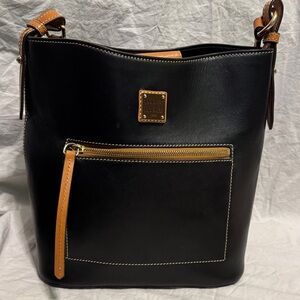 Dooney & Bourke Black and Brown Shoulder Bag